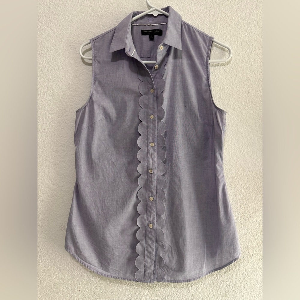 GAP Lavender Collared Sleeveless Button-Up Riley Shirt size 6